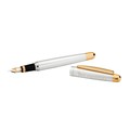 Troy Fountain Pen in Sterling Silver with Gold Trim - Image 1