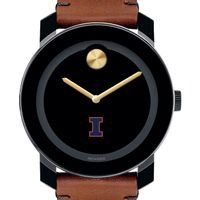 University of Illinois Men's Movado BOLD with Brown Leather Strap