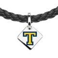 click to view Trinity College Leather Necklace with Sterling Silver Tag - Image 2