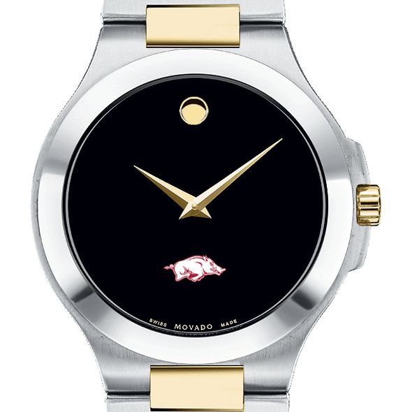 Arkansas Razorbacks Men's Movado Collection Two-Tone Watch with Black Dial - Image 1