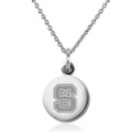 North Carolina State Necklace with Charm in Sterling Silver - Image 1
