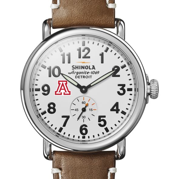 University of Arizona Shinola Watch, The Runwell 41mm White Dial - Image 1