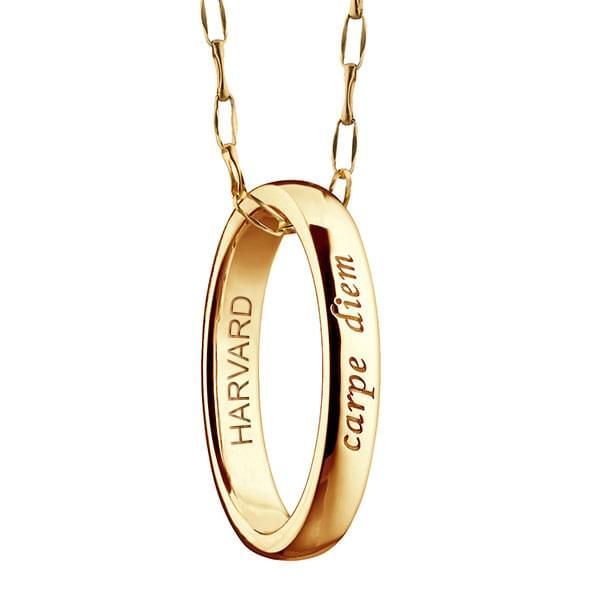 Harvard Monica Rich Kosann "Carpe Diem" Poesy Ring Necklace in Gold - Image 1