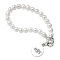 Oklahoma State University Pearl Bracelet with Sterling Silver Charm