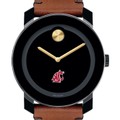 Washington State University Men's Movado BOLD with Brown Leather Strap - Image 1
