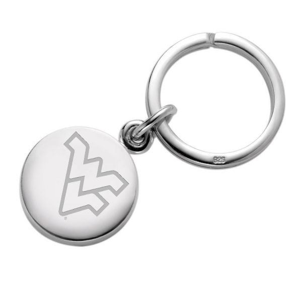 West Virginia University Sterling Silver Insignia Key Ring - Image 1