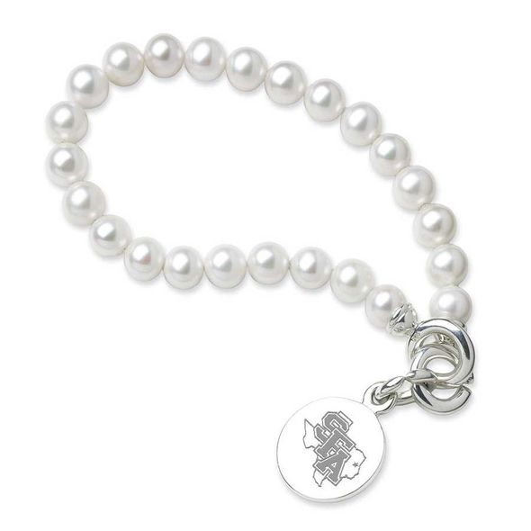 SFASU Pearl Bracelet with Sterling Silver Charm - Image 1