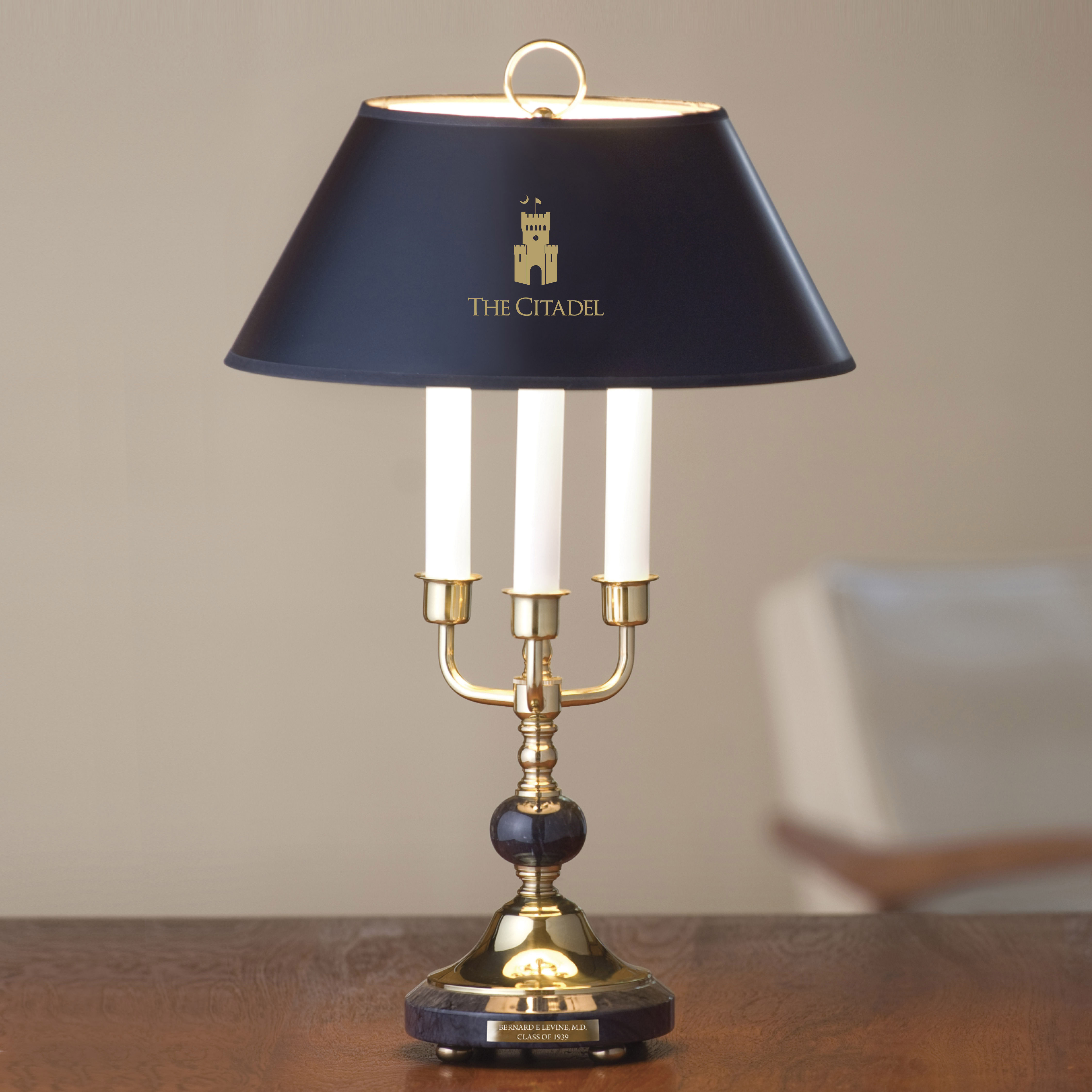 Citadel Lamp in Brass & Marble