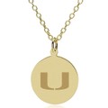 University of Miami 14K Gold Pendant & Chain - Image 1