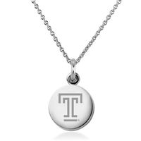 Temple Necklace with Charm in Sterling Silver