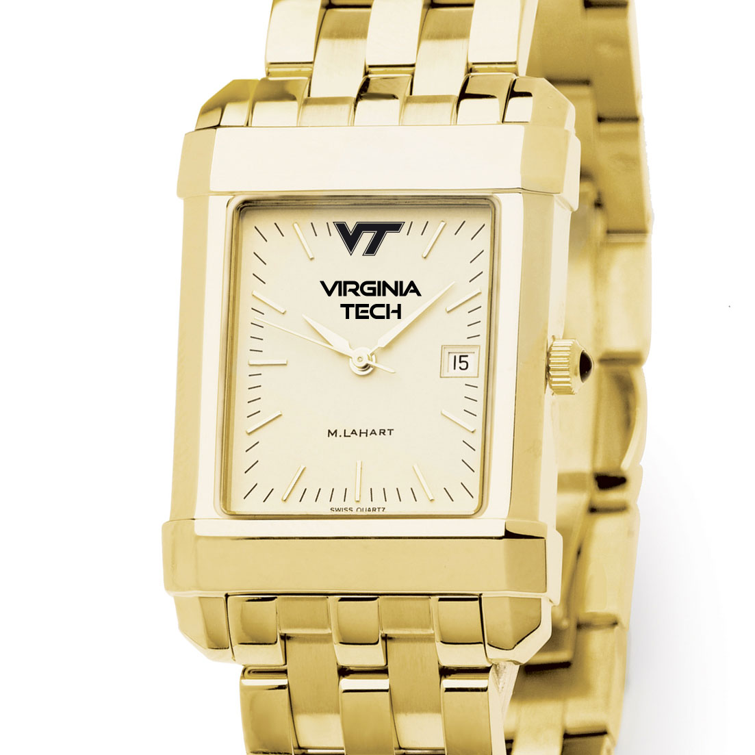 Virginia Tech Men's Gold Quad Watch with Bracelet