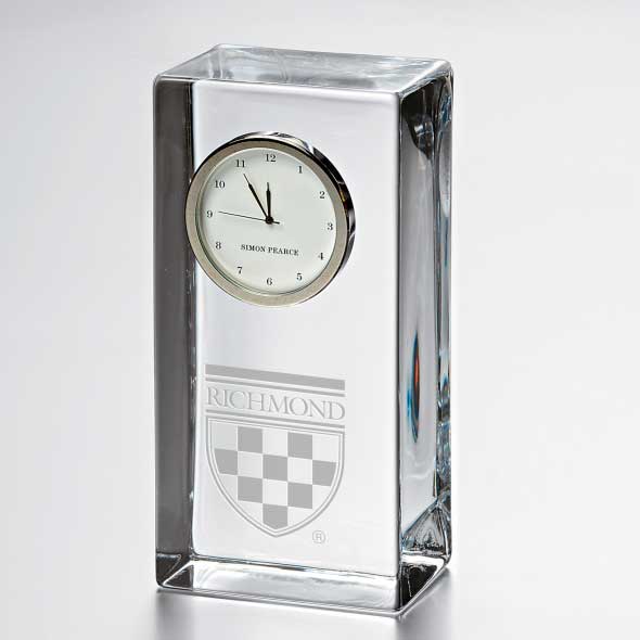 University of Richmond Tall Glass Desk Clock by Simon Pearce