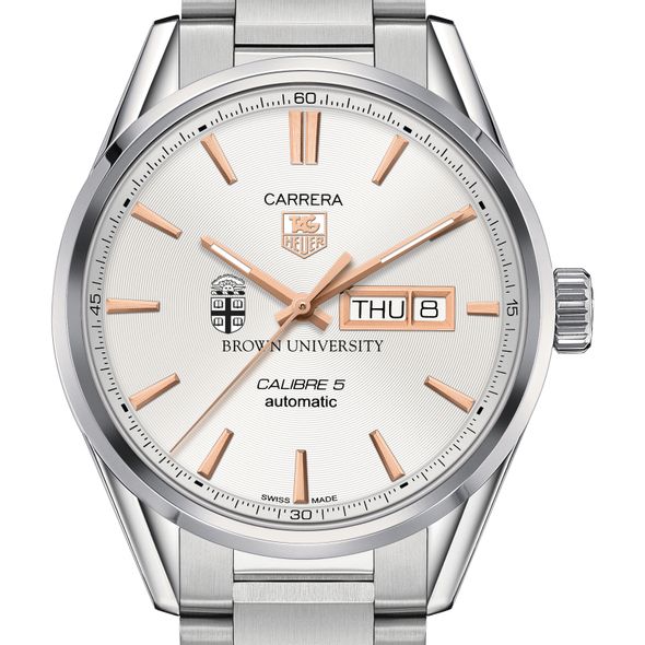 Brown University Men's TAG Heuer Day/Date Carrera with Silver Dial & Bracelet