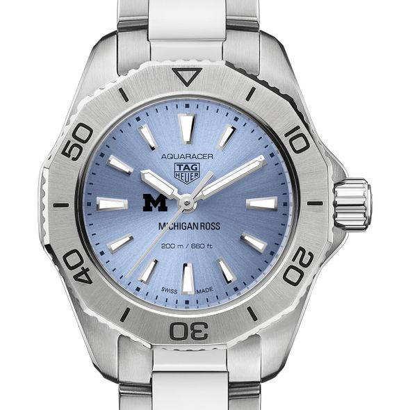 Michigan Ross Women's TAG Heuer Steel Aquaracer with Blue Sunray Dial - Image 1