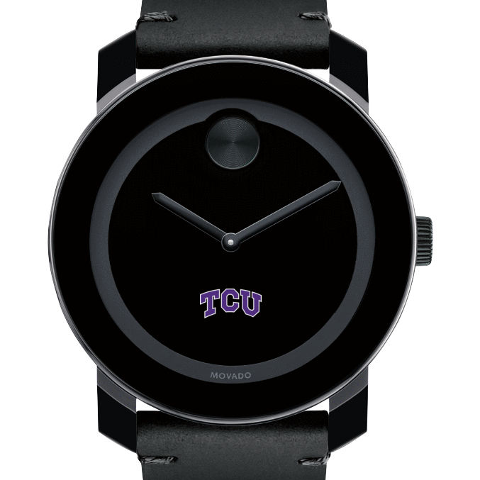 TCU Men's Movado BOLD with Leather Strap