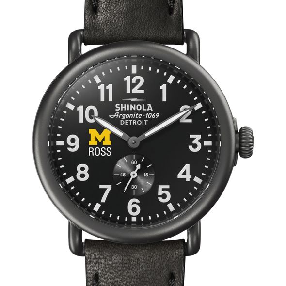 Michigan Ross Shinola Watch, The Runwell 41mm Black Dial - Image 1