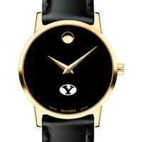 BYU Women's Movado Gold Museum Classic Leather