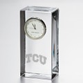 TCU Tall Glass Desk Clock by Simon Pearce - Image 1