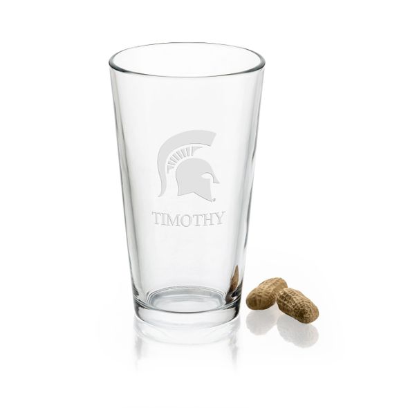 Michigan State University 16 oz Pint Glass- Set of 2 - Image 1