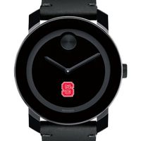 NC State Men's Movado BOLD with Leather Strap