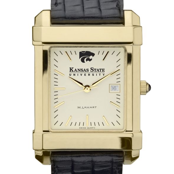 Kansas State Men's Gold Quad with Leather Strap - Image 1
