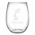 Cincinnati Stemless Wine Glasses Made in the USA - Set of 2 - Image 1