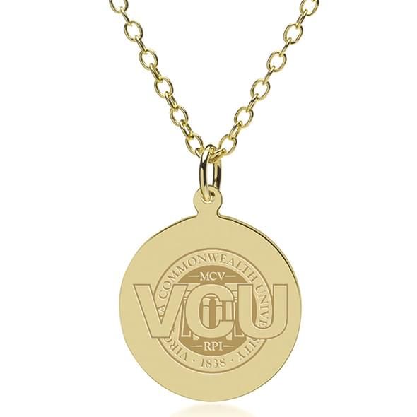 VCU 14K Gold Pendant & Chain - Image 1
