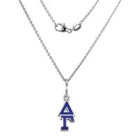 Delta Gamma Sterling Silver Necklace with Greek Letter Charm