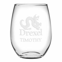 Drexel Stemless Wine Glasses Made in the USA - Set of 4
