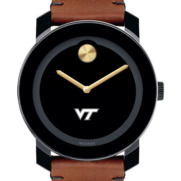 Virginia Tech Men's Movado BOLD with Brown Leather Strap - Image 1