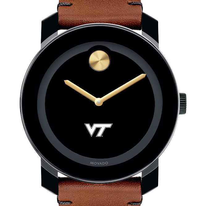 Virginia Tech Men's Movado BOLD with Brown Leather Strap