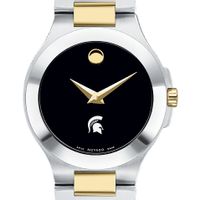 Michigan State Women's Movado Collection Two-Tone Watch with Black Dial