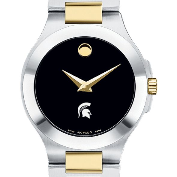 Michigan State Women's Movado Collection Two-Tone Watch with Black Dial - Image 1