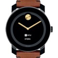 NYU Stern Men's Movado BOLD with Brown Leather Strap - Image 1