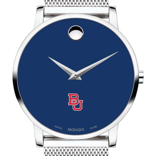 Boston University Men's Movado Museum with Blue Dial & Mesh Bracelet