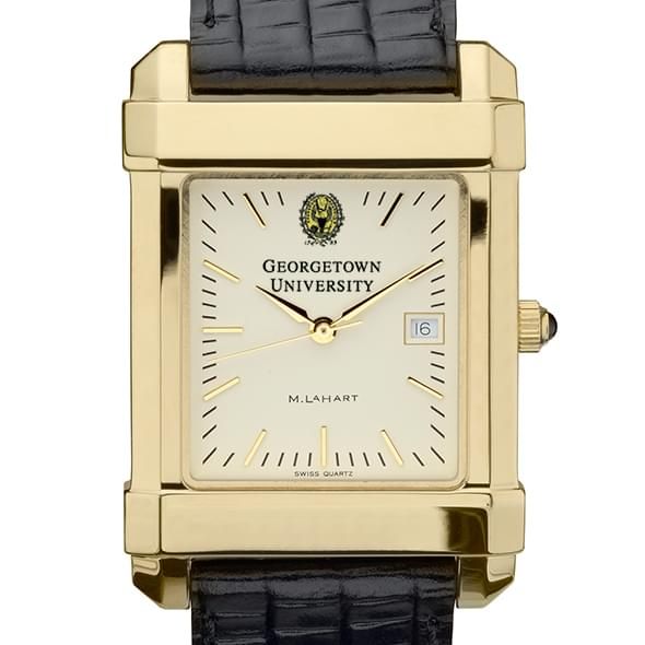 Georgetown Men's Gold Quad with Leather Strap - Image 1