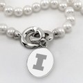 University of Illinois Pearl Necklace with Sterling Silver Charm - Image 2