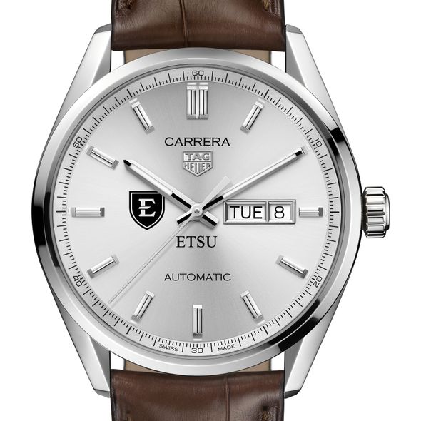 East Tennessee State Men's TAG Heuer Automatic Day/Date Carrera with Silver Dial - Image 1