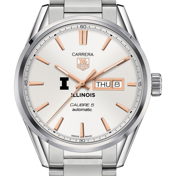 University of Illinois Men's TAG Heuer Day/Date Carrera with Silver Dial & Bracelet