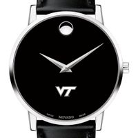 Virginia Tech Men's Movado Museum with Leather Strap
