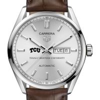 TCU Men's TAG Heuer Automatic Day/Date Carrera with Silver Dial