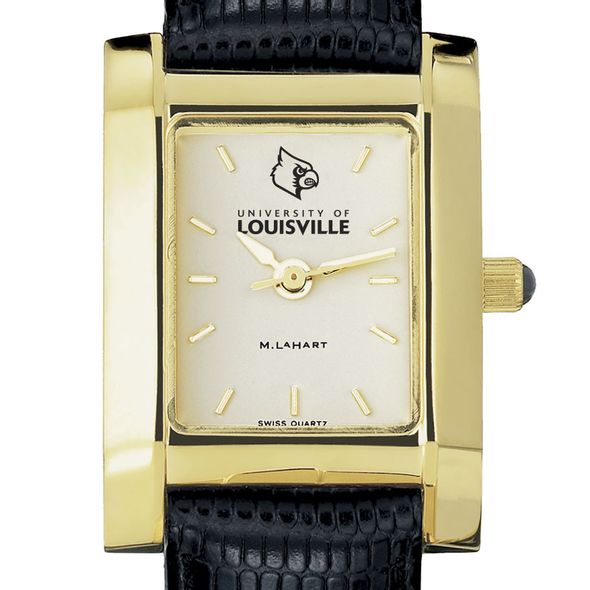 University of Louisville Women's Gold Quad with Leather Strap