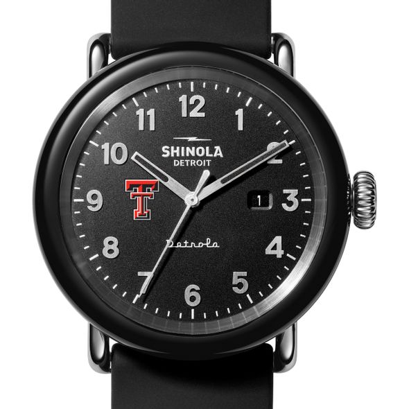 Texas Tech Shinola Watch, The Detrola 43mm Black Dial at M.LaHart & Co. - Image 1