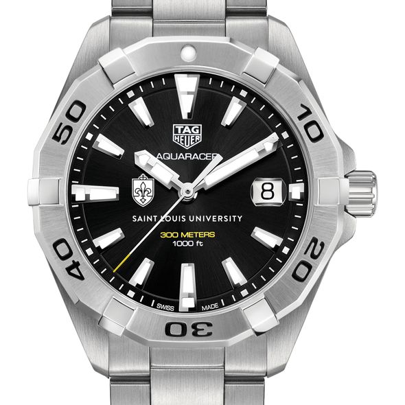 Saint Louis University Men's TAG Heuer Steel Aquaracer with Black Dial
