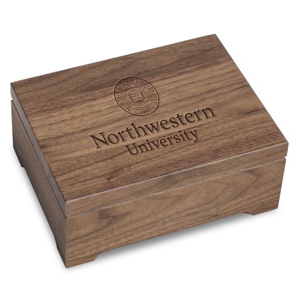 Northwestern University Solid Walnut Desk Box - Image 1
