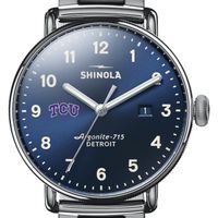 TCU Shinola Watch, The Canfield 43mm Blue Dial