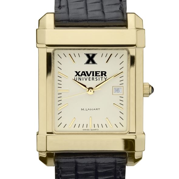 Xavier Men's Gold Quad with Leather Strap - Image 1