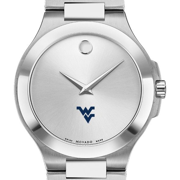 West Virginia Men's Movado Collection Stainless Steel Watch with Silver Dial - Image 1