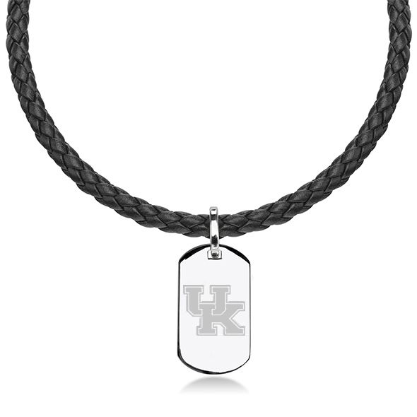 University of Kentucky Leather Necklace with Sterling Dog Tag