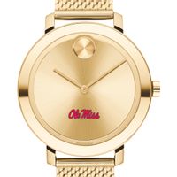 Ole Miss Women's Movado Bold Gold with Mesh Bracelet